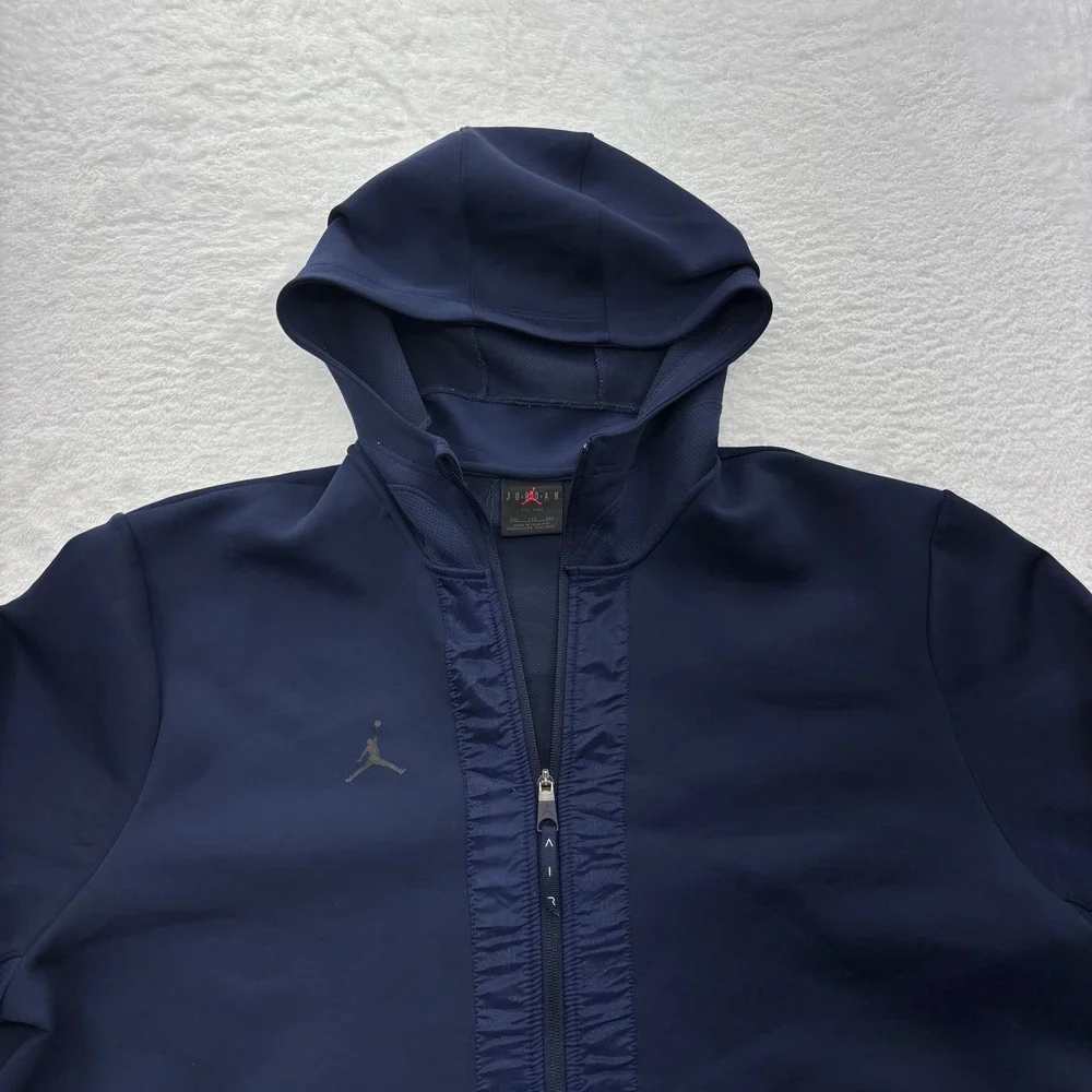 Jordan Mens XXL Navy Blue Full Zip Hoodie Jumpman Athletic Jacket Tech Style